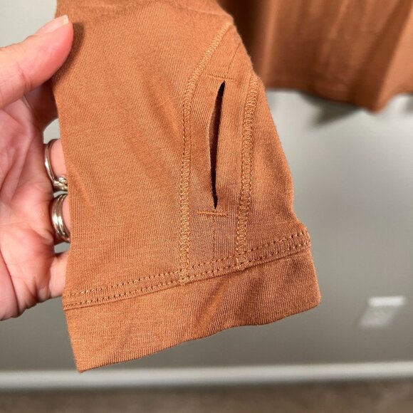 Free Fly Long Sleeve Top Size Small Orange Bamboo Athletic Active Thumbholes - Picture 5 of 9
